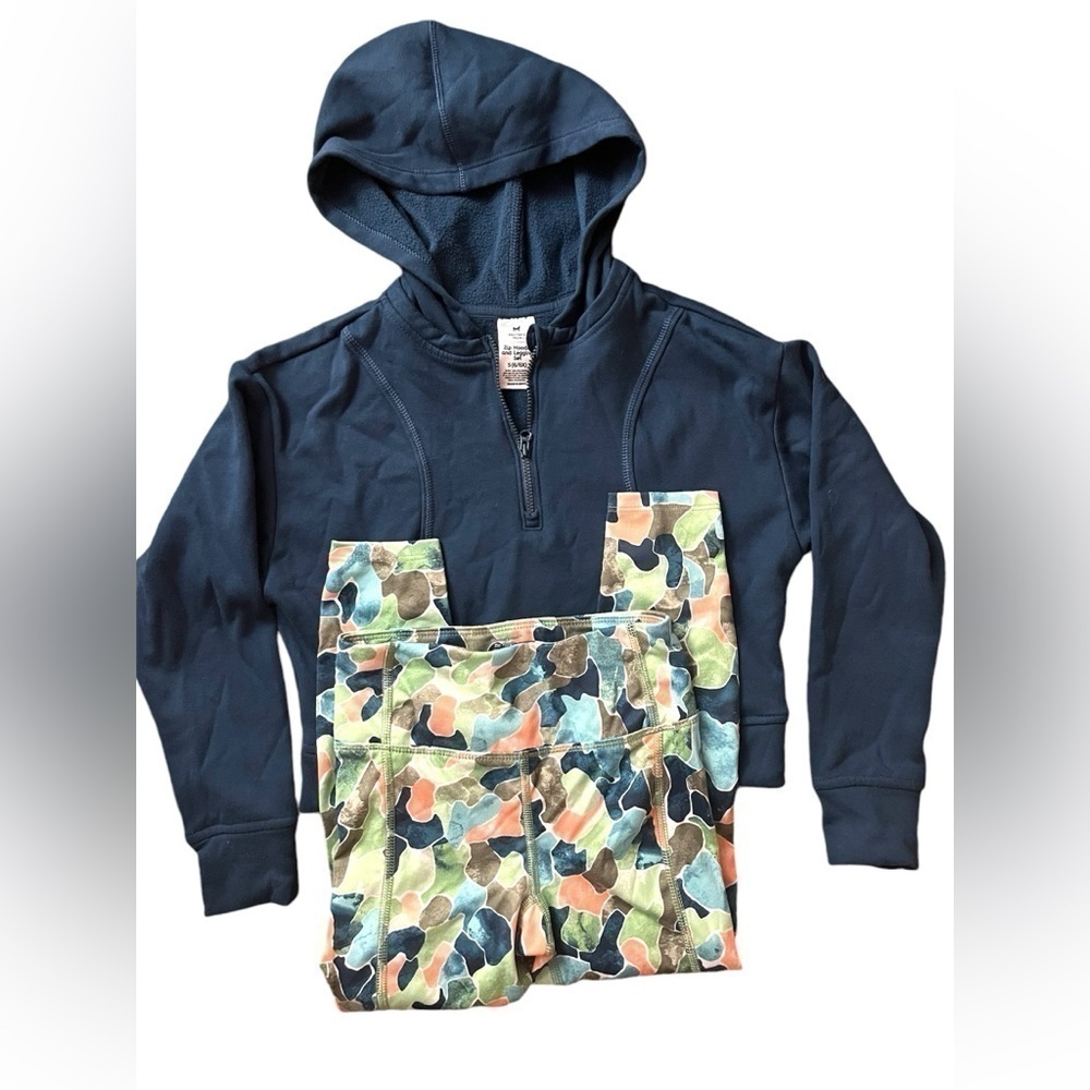 Member’s Mark Set, Girl’s SZ: 6-6X, Blue Hoodie & Multi-Color Leggings - Picture 2 of 5